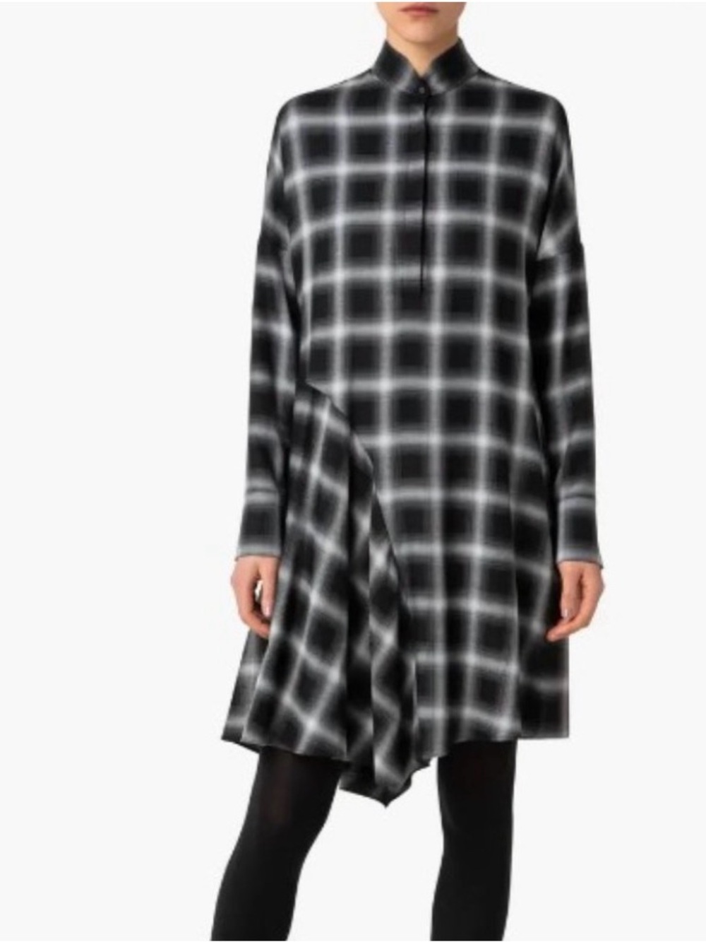 AKRIS Punto Dress Black & White Plaid Size 8